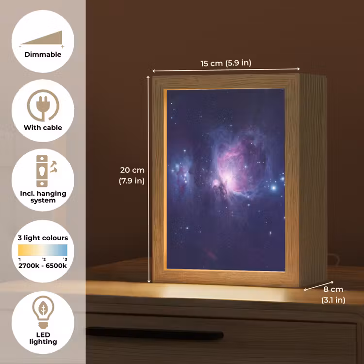 Ruimte - Sterren - Kleurrijk Light Box met kabel (Tafellamp) klein -USP_EN
