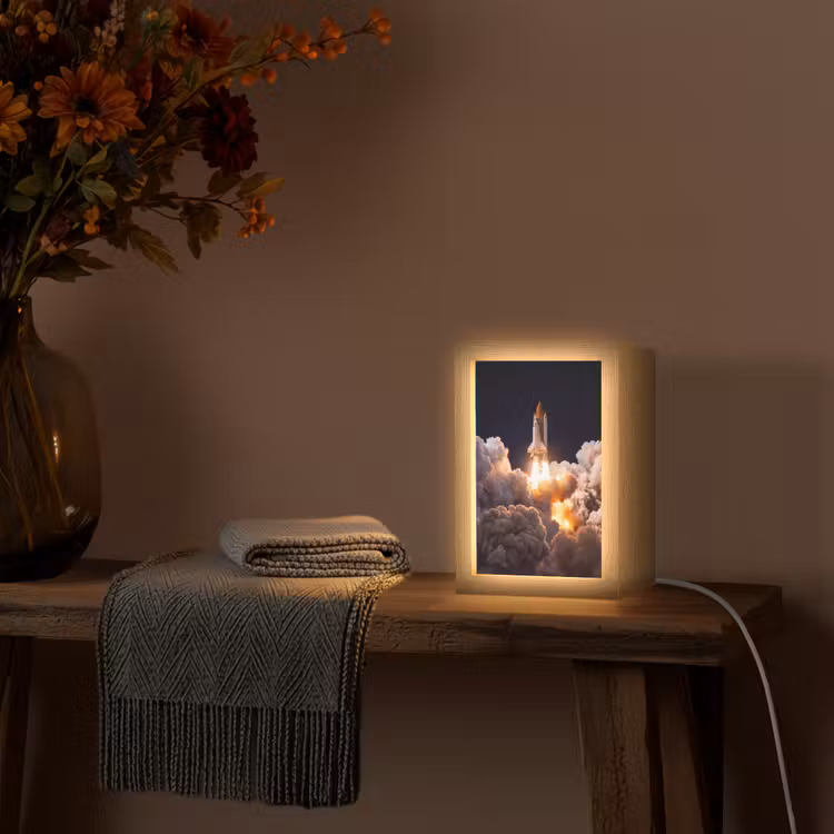 Table Lamp - Spacecraft - Launch - Stars - Ruimtevaartuig - Lancering - Sterren Light Box met kabel (Tafellamp) klein