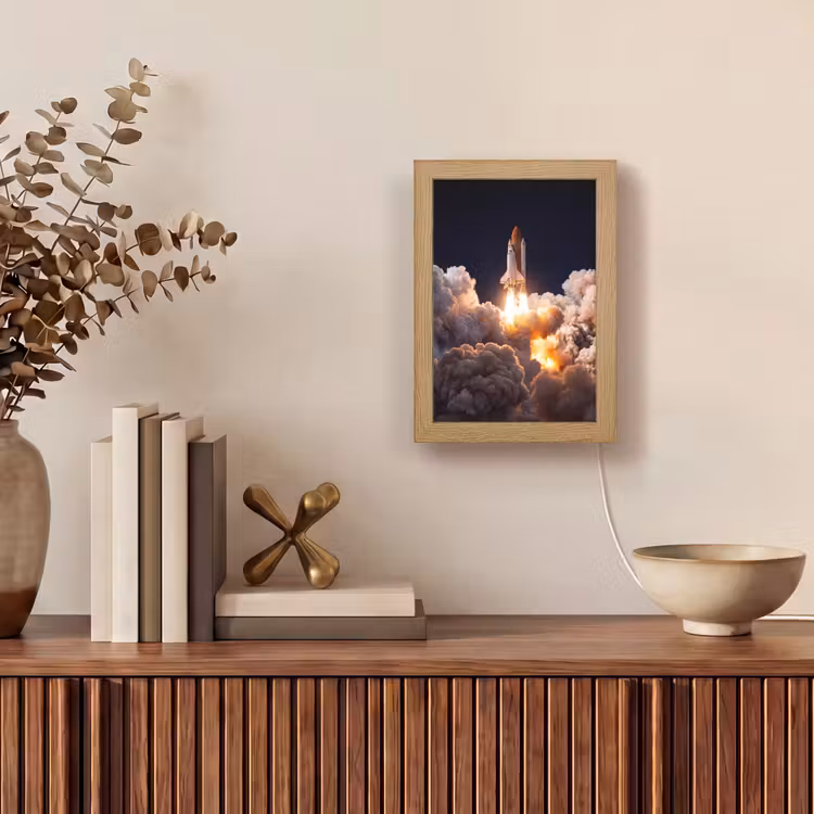 Table Lamp - Spacecraft - Launch - Stars - Ruimtevaartuig - Lancering - Sterren Light Box met kabel (Tafellamp) klein