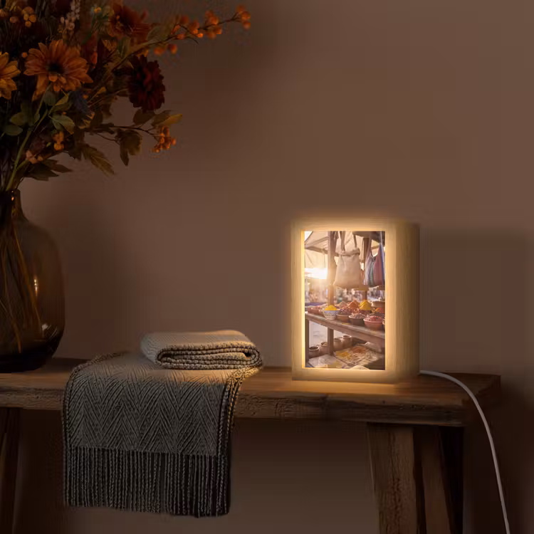 Table Lamp - Spices - Market - Colorful - Specerijen - Markt - Kleurrijk Light Box met kabel (Tafellamp) klein