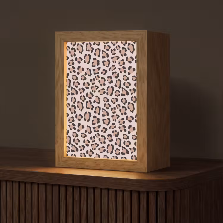 Vlekken - Beige - Luipaard Light Box met kabel (Tafellamp) klein 925 -z3d_website
