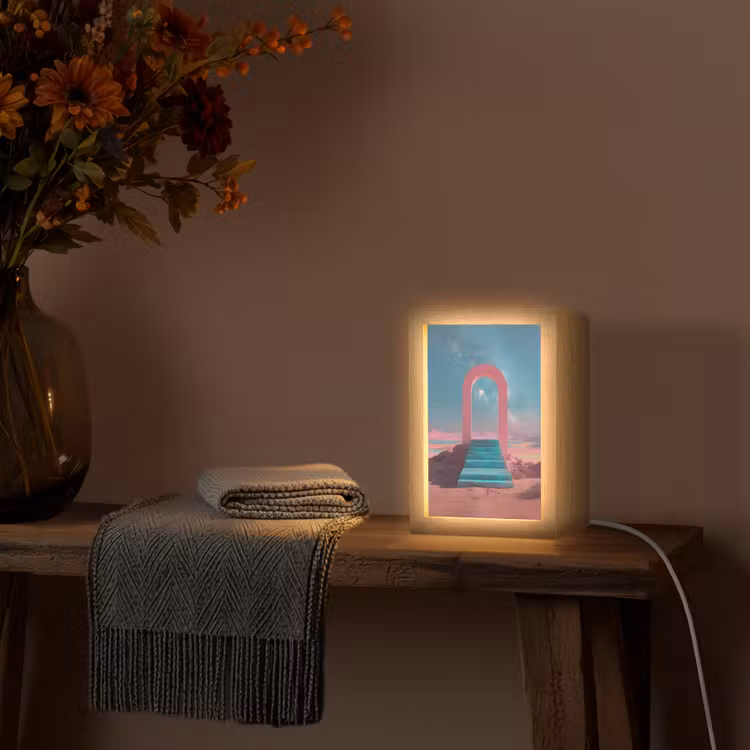 Trap - Boog - Sterrenhemel Light Box met kabel (Tafellamp) klein -sfeer4