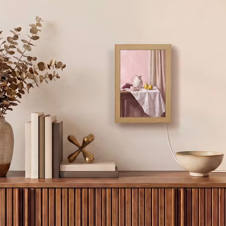 Table Lamp - Still Life - Fruit - Pink - Stilleven - Fruit - Roze Light Box met kabel (Tafellamp) klein
