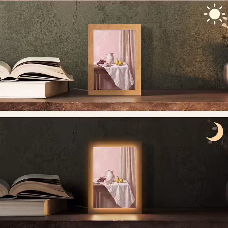 Table Lamp - Still Life - Fruit - Pink - Stilleven - Fruit - Roze Light Box met kabel (Tafellamp) klein