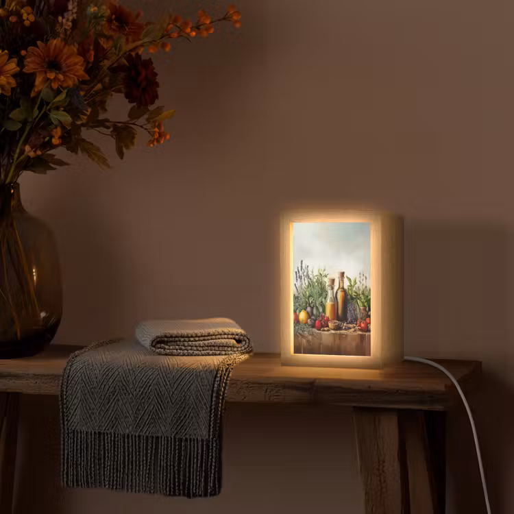 Stilleven - Kruiden - Specerijen - Fruit - Kleurrijk Light Box met kabel (Tafellamp) klein -sfeer4