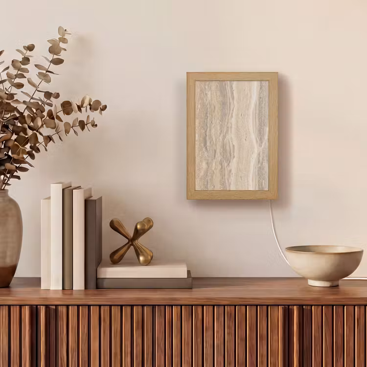 Steen - Patroon - Textuur - Natuurlijk - Beige Light Box met kabel (Tafellamp) klein -sfeer2