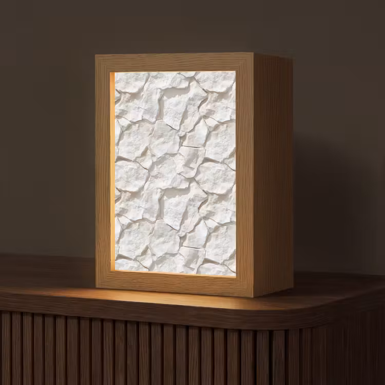 Structuur - Rots - Wit Light Box met kabel (Tafellamp) klein 925 -z3d_website