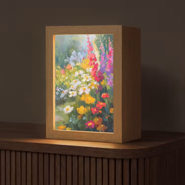 Zomertuin - Sfeervol - Bloemen Light Box met kabel (Tafellamp) klein -z3d_website