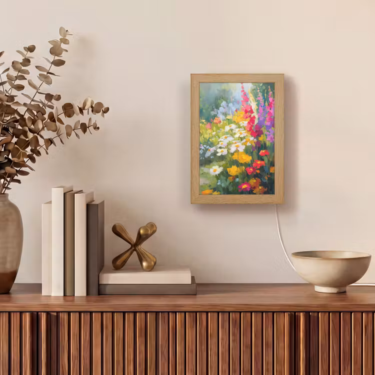 Zomertuin - Sfeervol - Bloemen Light Box met kabel (Tafellamp) klein -sfeer2