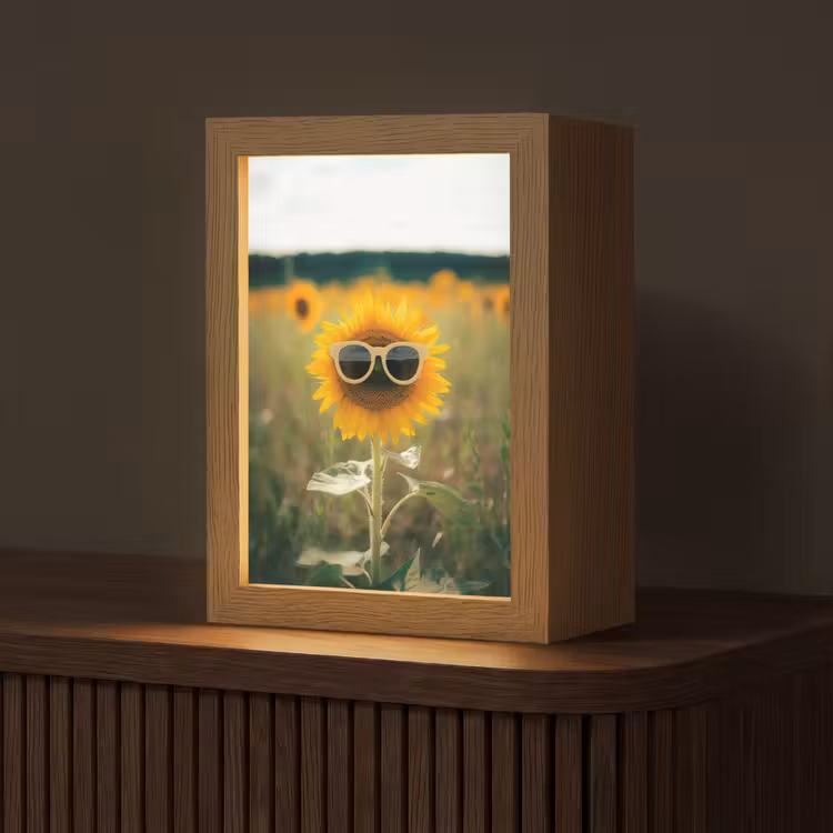 Zonnebloem - Veld - Zonnebril Light Box met kabel (Tafellamp) klein -z3d_website