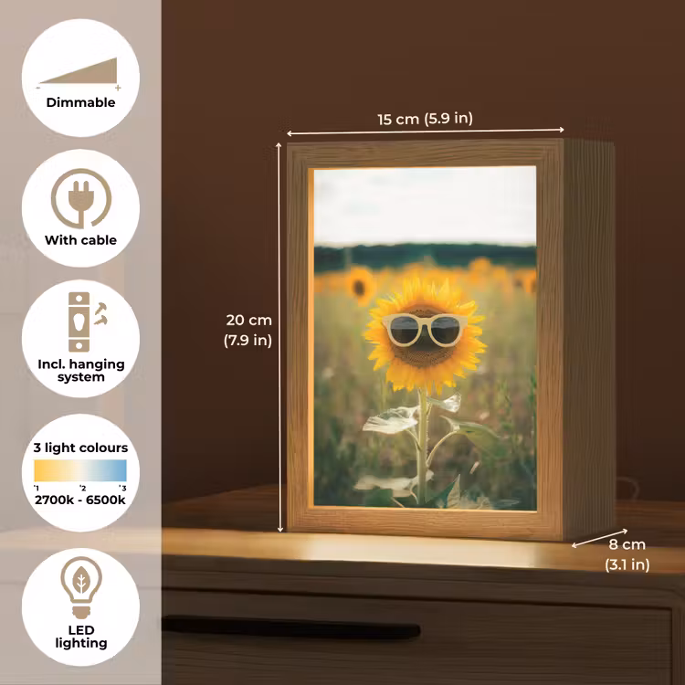 Zonnebloem - Veld - Zonnebril Light Box met kabel (Tafellamp) klein -USP_EN