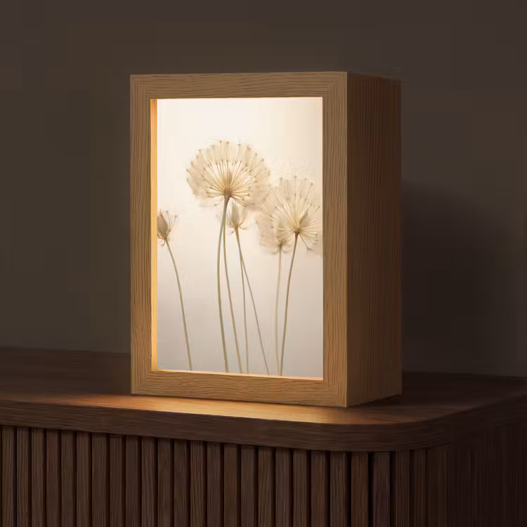 Zonlicht - Paardenbloem - Botanisch - Bloemen Light Box met kabel (Tafellamp) klein -z3d_website