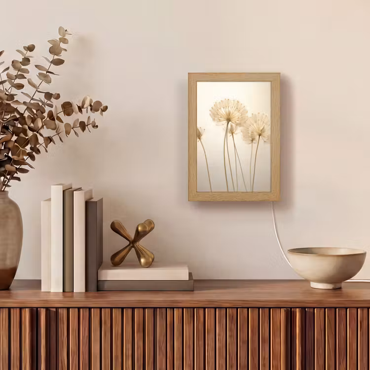 Zonlicht - Paardenbloem - Botanisch - Bloemen Light Box met kabel (Tafellamp) klein -sfeer2