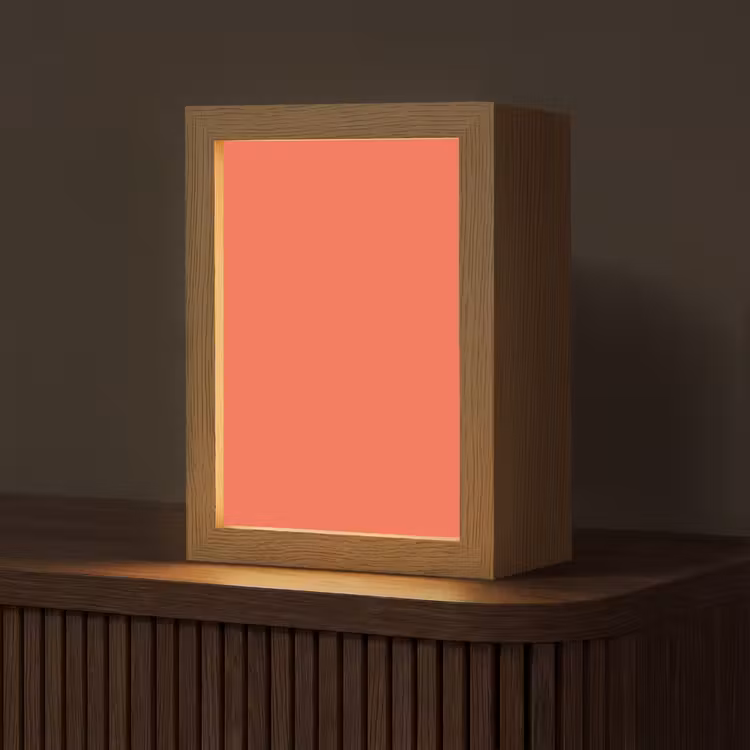 Sunset - Salmon - Oranje Light Box met kabel (Tafellamp) klein 925 -z3d_website