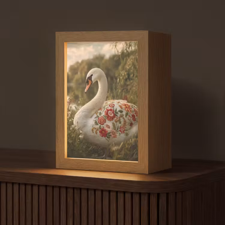Zwaan - Bloemen - Natuur Light Box met kabel (Tafellamp) klein -z3d_website