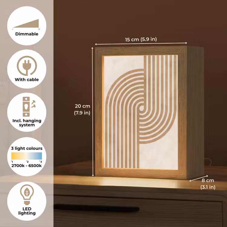 Symmetrische bocht - Koperkleurig Light Box met kabel (Tafellamp) klein -USP_EN