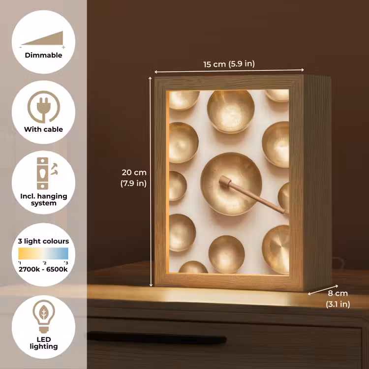 Symmetrisch - Goud - Brons - Balans Light Box met kabel (Tafellamp) klein -USP_EN