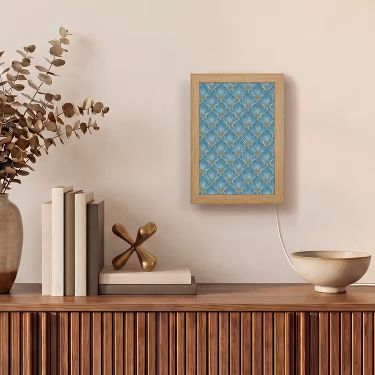 Symmetrisch - Patroon - Blauw Light Box met kabel (Tafellamp) klein 925 -sfeer2