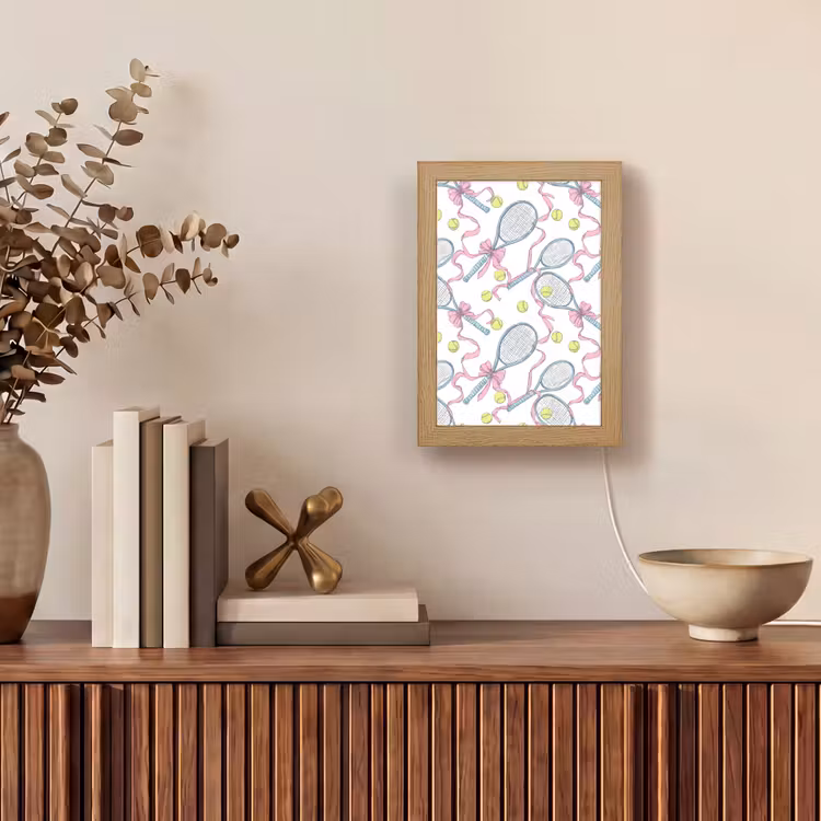 Tennis - Strikken - Kleurrijk Light Box met kabel (Tafellamp) klein 925 -sfeer2