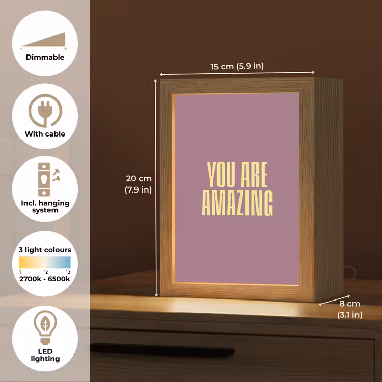 Tekst - Paars - Amazing Light Box met kabel (Tafellamp) klein -USP_EN