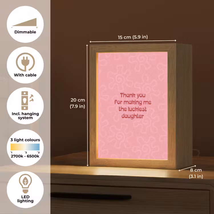 Tekst - Rood - Moederdag Light Box met kabel (Tafellamp) klein -USP_EN