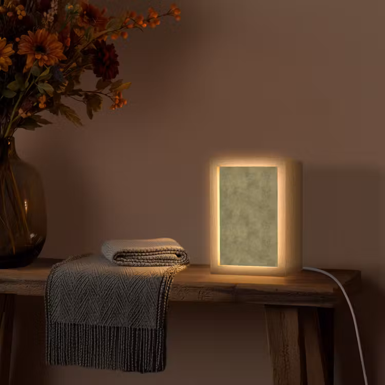 Textuur - Abstract - Groen Light Box met kabel (Tafellamp) klein 925 -sfeer4