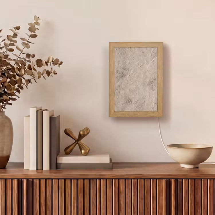 Textuur - Steen - Patroon - Rustiek - Beige Light Box met kabel (Tafellamp) klein -sfeer2