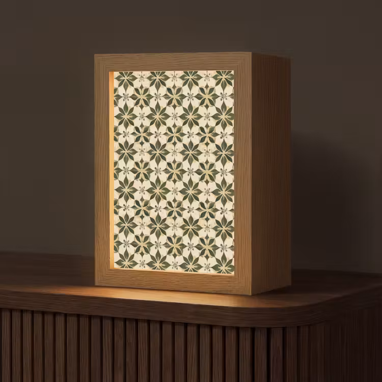Tegel - Dessin - Groen Light Box met kabel (Tafellamp) klein 925 -z3d_website