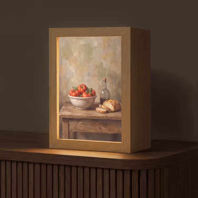 Table Lamp - Tomatoes - Bowl - Food - Tomaten - Kom - Eten Light Box met kabel (Tafellamp) klein
