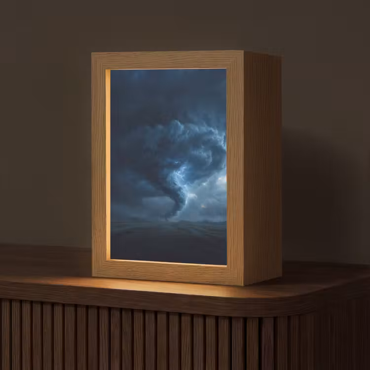 Tornado - Duister - Wolken Light Box met kabel (Tafellamp) klein -z3d_website