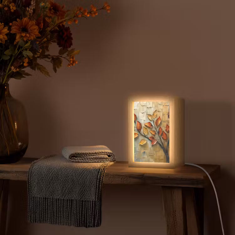 Boom - Abstract - Natuur - Kunst Light Box met kabel (Tafellamp) klein -sfeer4
