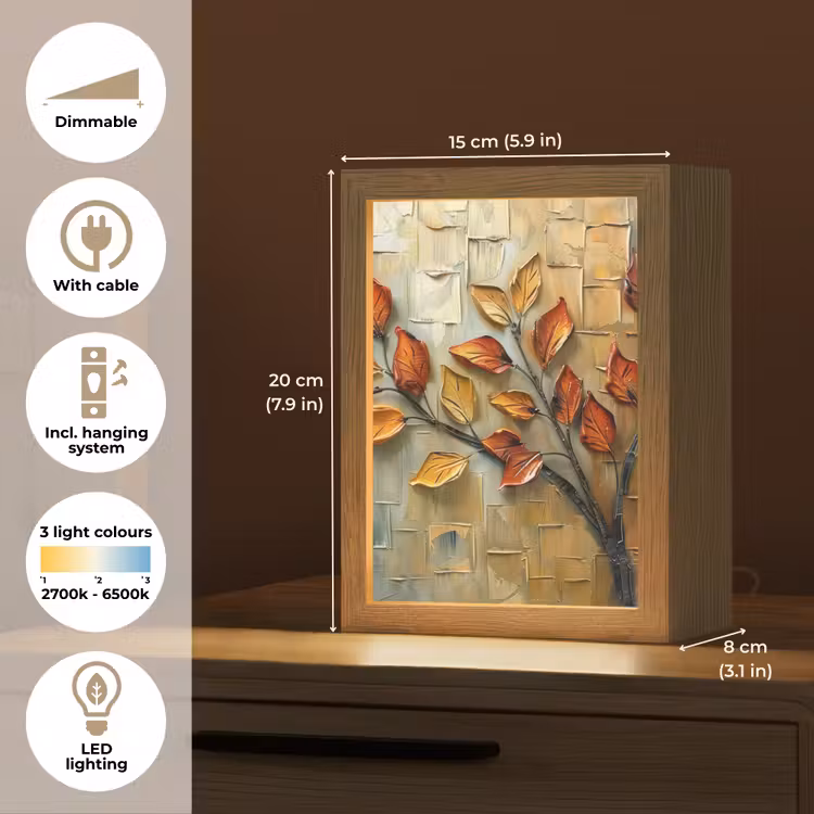 Boom - Abstract - Natuur - Kunst Light Box met kabel (Tafellamp) klein -USP_EN