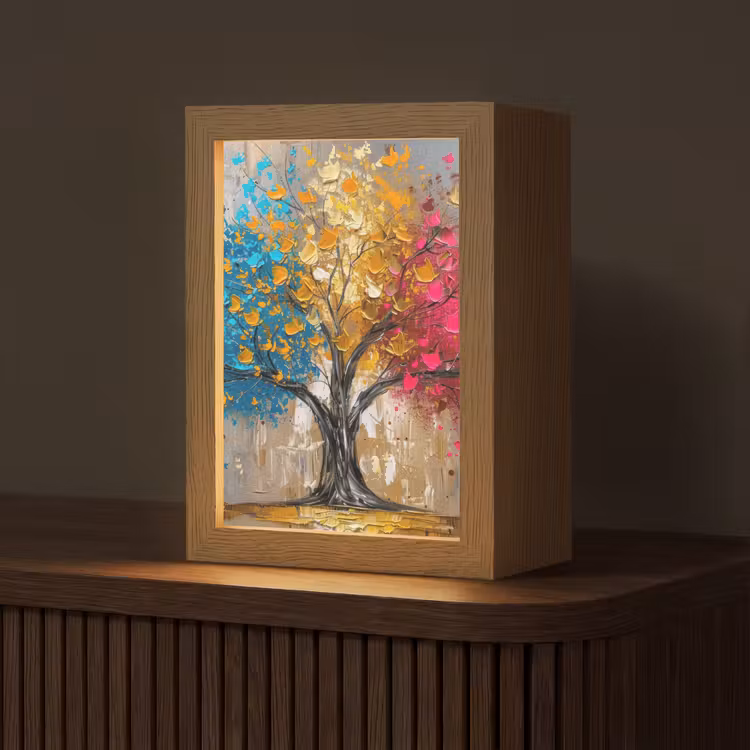 Boom - Kleurrijk - Grijs - Modern Light Box met kabel (Tafellamp) klein -z3d_website