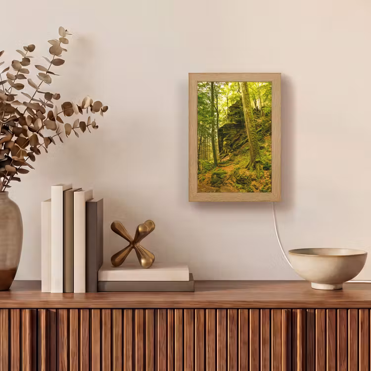 Bomen - Steen - Bos - Natuur - Planten Light Box met kabel (Tafellamp) klein -sfeer2