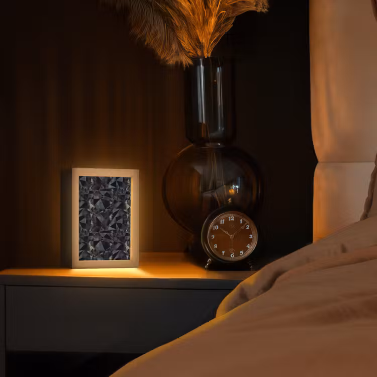 Driehoeken - Abstract - Donker Light Box met kabel (Tafellamp) klein 925 -sfeer1