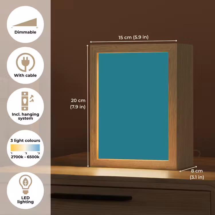 Tropical - Peacock - Blauw Light Box met kabel (Tafellamp) klein 925 -USP_EN