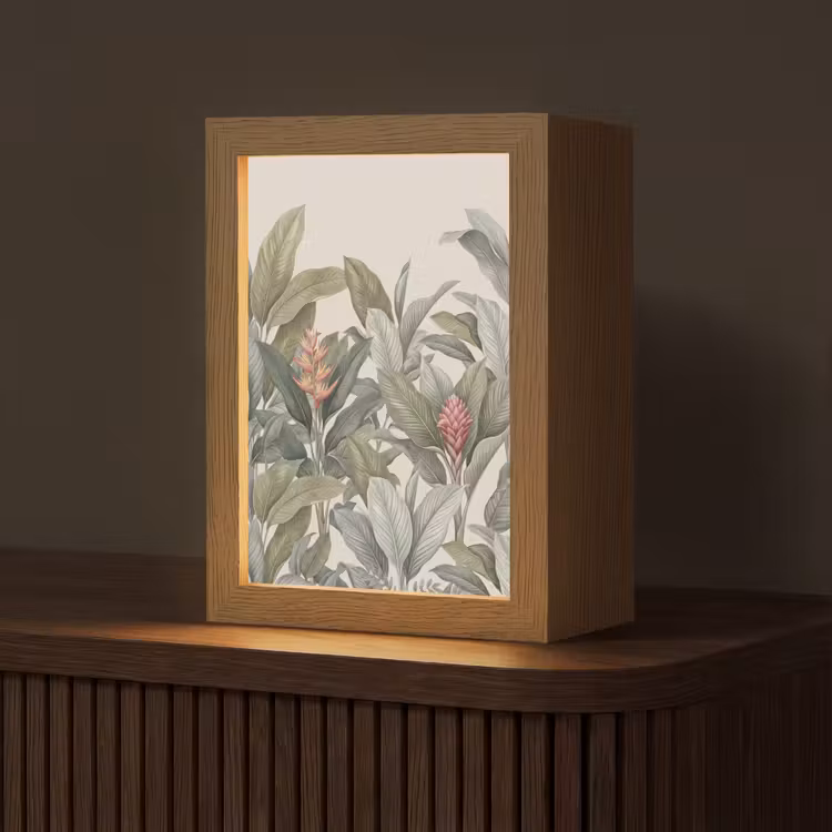 Tropisch - Planten - Modern - Groen Light Box met kabel (Tafellamp) klein -z3d_website