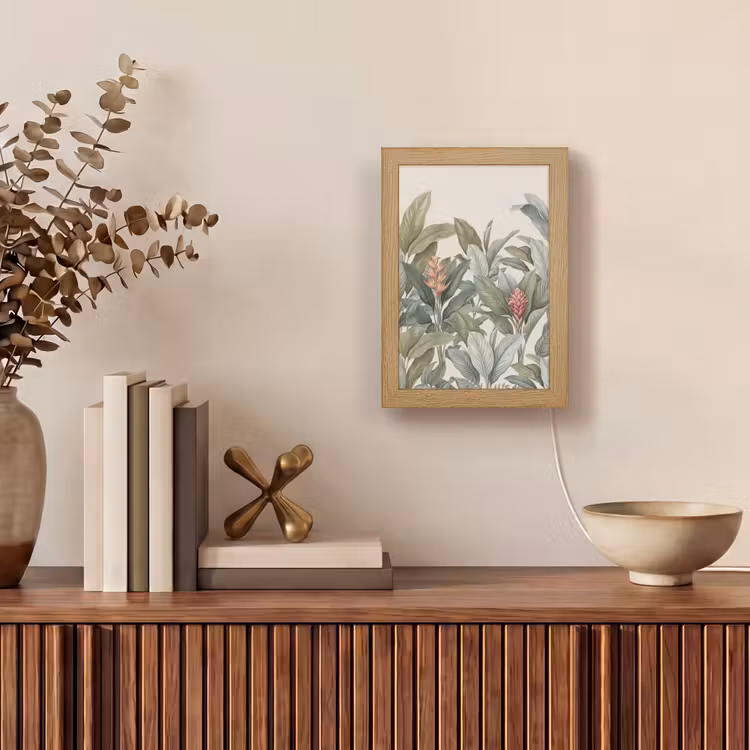 Tropisch - Planten - Modern - Groen Light Box met kabel (Tafellamp) klein -sfeer2