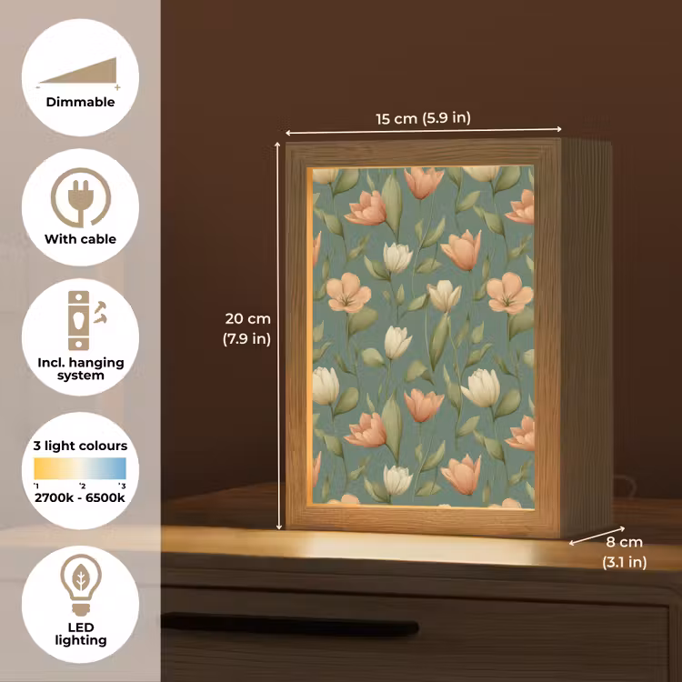 Tulpen - Botanisch - Groen Light Box met kabel (Tafellamp) klein 925 -USP_EN