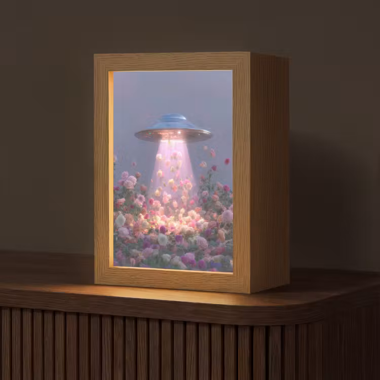 Ufo - Rozen - Pastelkleuren Light Box met kabel (Tafellamp) klein -z3d_website