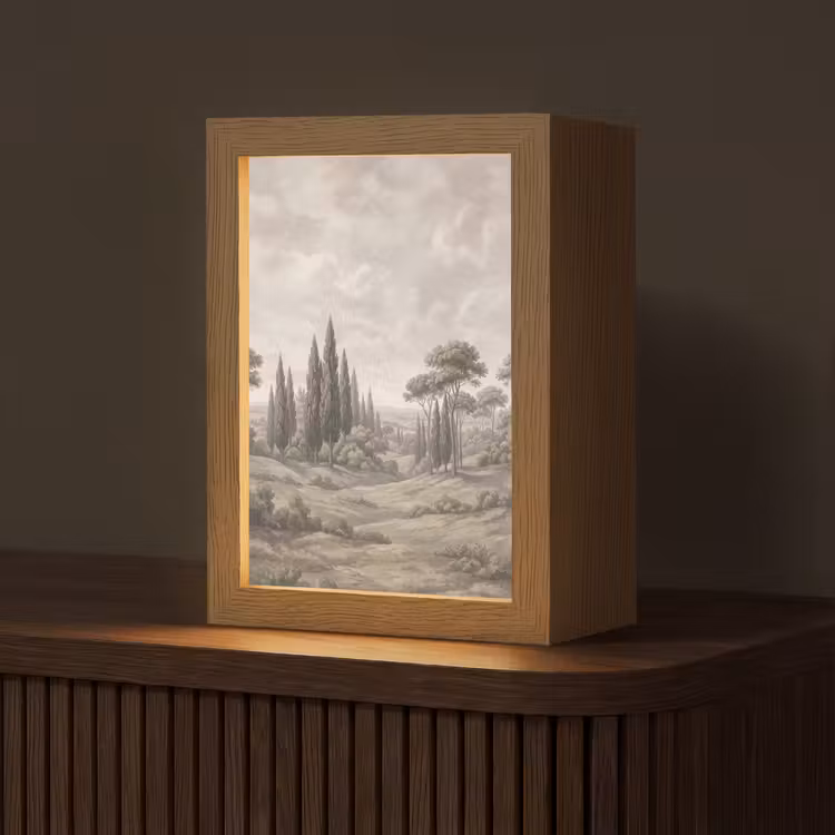 Vallei - Bos - Natuur - Groen Light Box met kabel (Tafellamp) klein -z3d_website