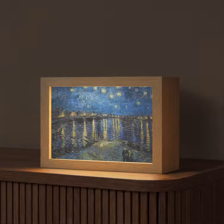 Van Gogh - Brug - Oude meesters Light Box met kabel (Tafellamp) klein -z3d_website