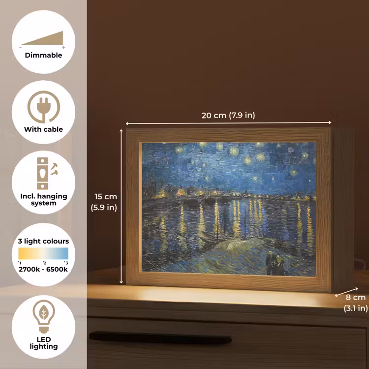 Van Gogh - Brug - Oude meesters Light Box met kabel (Tafellamp) klein -USP_EN