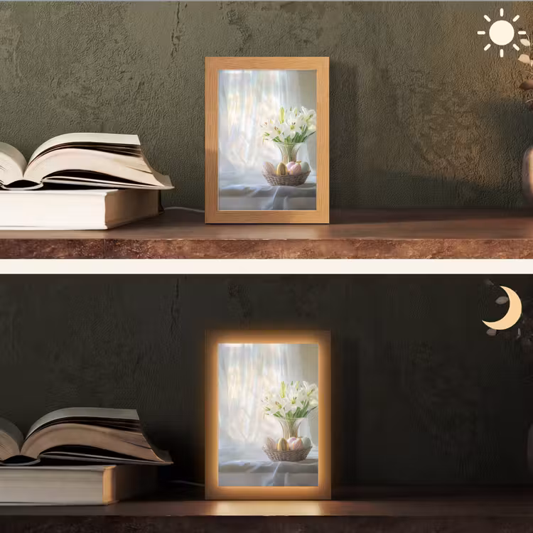 Vaas - Eieren - Bloemen Light Box met kabel (Tafellamp) klein -sfeer3