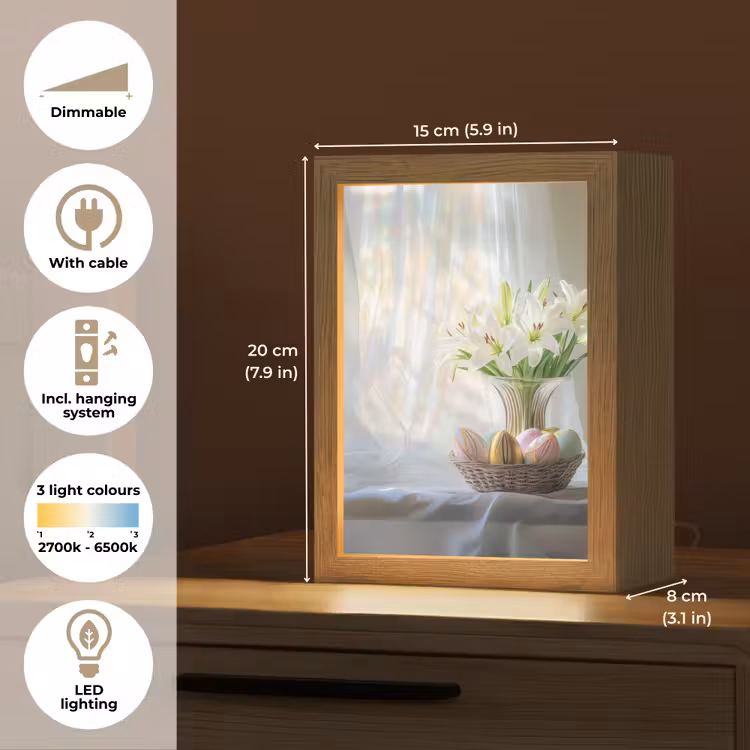 Vaas - Eieren - Bloemen Light Box met kabel (Tafellamp) klein -USP_EN