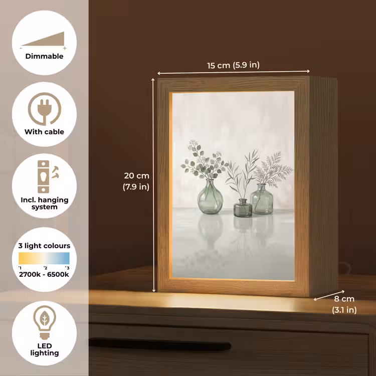 Vazen - Bladeren - Groen Light Box met kabel (Tafellamp) klein -USP_EN