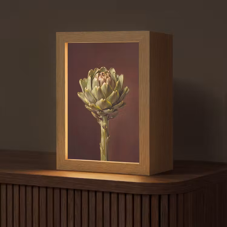 Table Lamp - Vegetable - Artichoke - Green - Groente - Artisjok - Groen Light Box met kabel (Tafellamp) klein