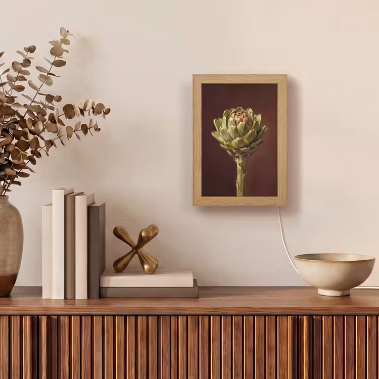 Table Lamp - Vegetable - Artichoke - Green - Groente - Artisjok - Groen Light Box met kabel (Tafellamp) klein