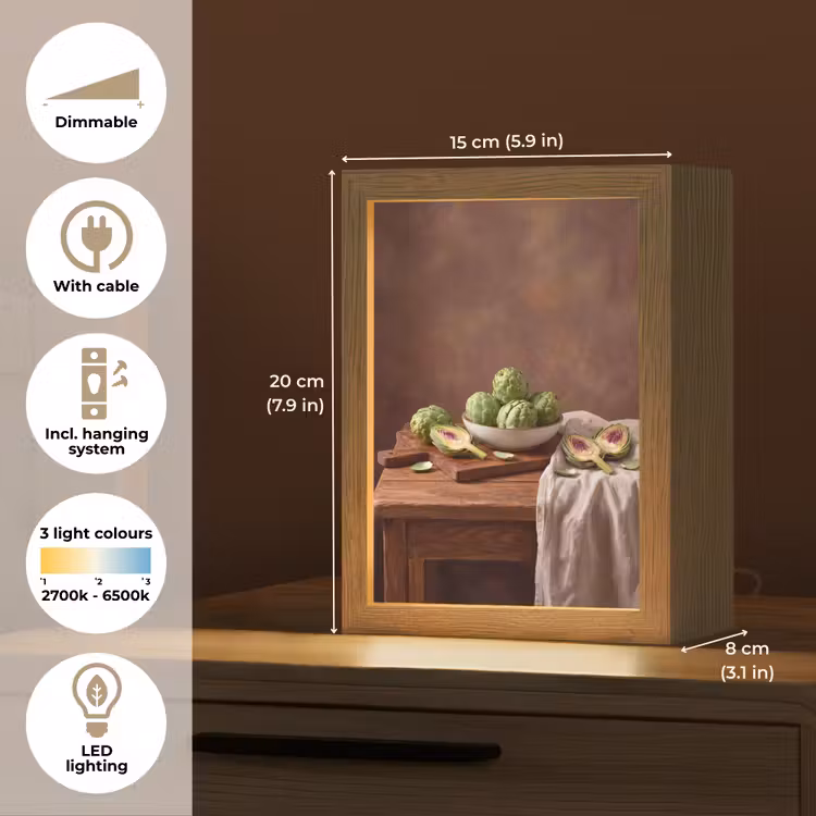 Table Lamp - Vegetables - Artichoke - Kitchen - Groenten - Artisjok - Keuken Light Box met kabel (Tafellamp) klein