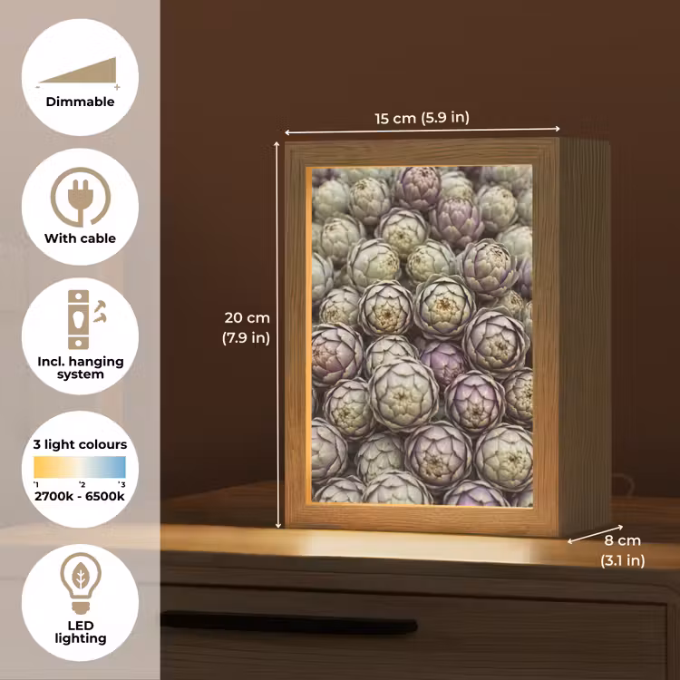 Table Lamp - Vegetables - Fresh - Food - Groenten - Vers - Eten Light Box met kabel (Tafellamp) klein